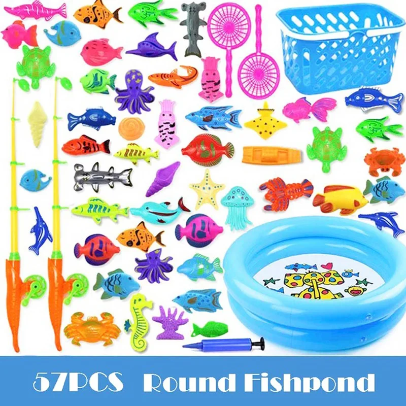 15-57pcs Children's Magnetic Fishing Toys Set With Rod Net Inflatable Pool Fun Fishing Game Outdoor Toys For Kids Gifts
15-57pcs Children's Magnetic Fishing Toys Set With Rod Net Inflatable Pool Fun Fishing Game Outdoor Toys For Kids Gifts