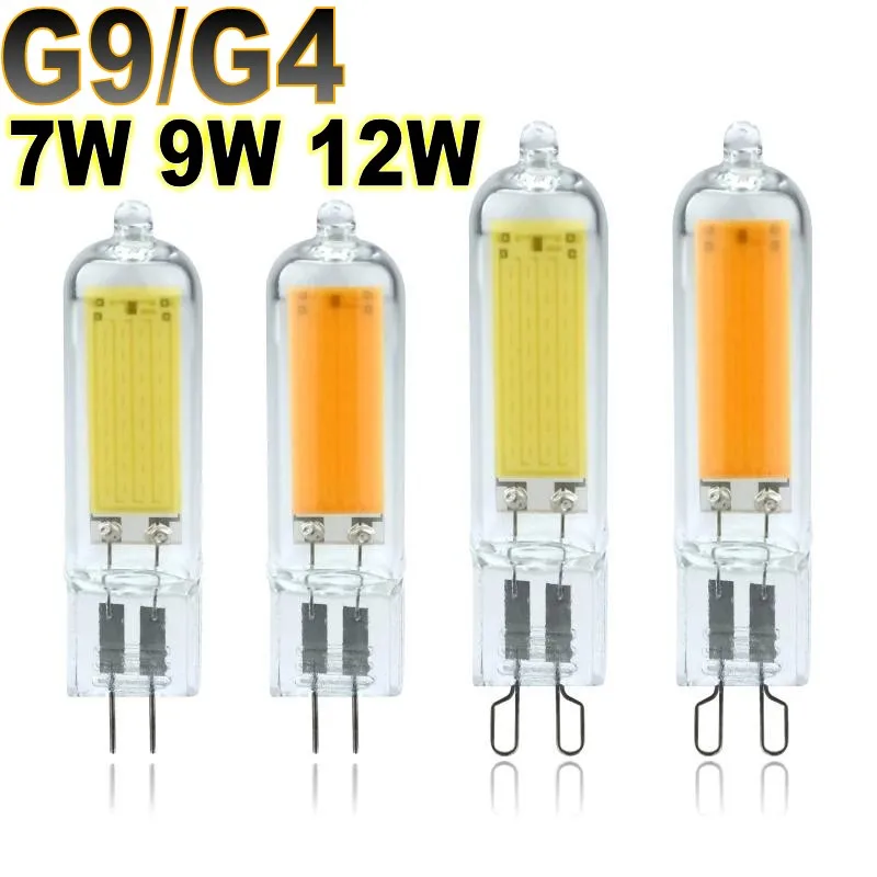 

Glass G9 G4 LED Mini Spotlight COB LED Bulb 7W 9W 12W 15W 220V 240V Chandelier Light Replace 30W 40W 50W Halogen Lamp Bombillas
