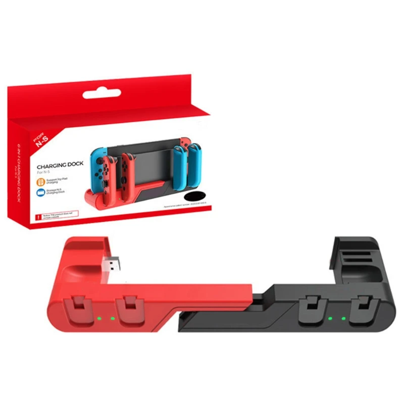 4 in 1 Charging Station with LED Indicator for N-Switch, Charger Dock with 2 Game Card Slot+Dual USB2.0 Port for Joy-Con
4 in 1 Charging Station with LED Indicator for N-Switch, Charger Dock with 2 Game Card Slot+Dual USB2.0 Port for Joy-Con
