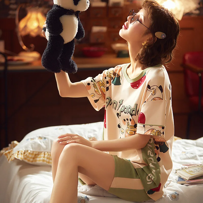 Pajamas Set Can Be Worn Outside Women Pyjamas Casual Night Suit Cotton Nightwear Round Collar Lounge Wear
Pajamas Set Can Be Worn Outside Women Pyjamas Casual Night Suit Cotton Nightwear Round Collar Lounge Wear