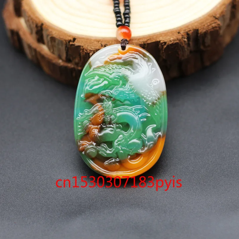Natural Color Jade Dragon Phoenix Pendant Necklace Chinese Carved Chrm Jadeite Jewelry Fashion Amulet for Men Women Lover Gifts
Natural Color Jade Dragon Phoenix Pendant Necklace Chinese Carved Chrm Jadeite Jewelry Fashion Amulet for Men Women Lover Gifts