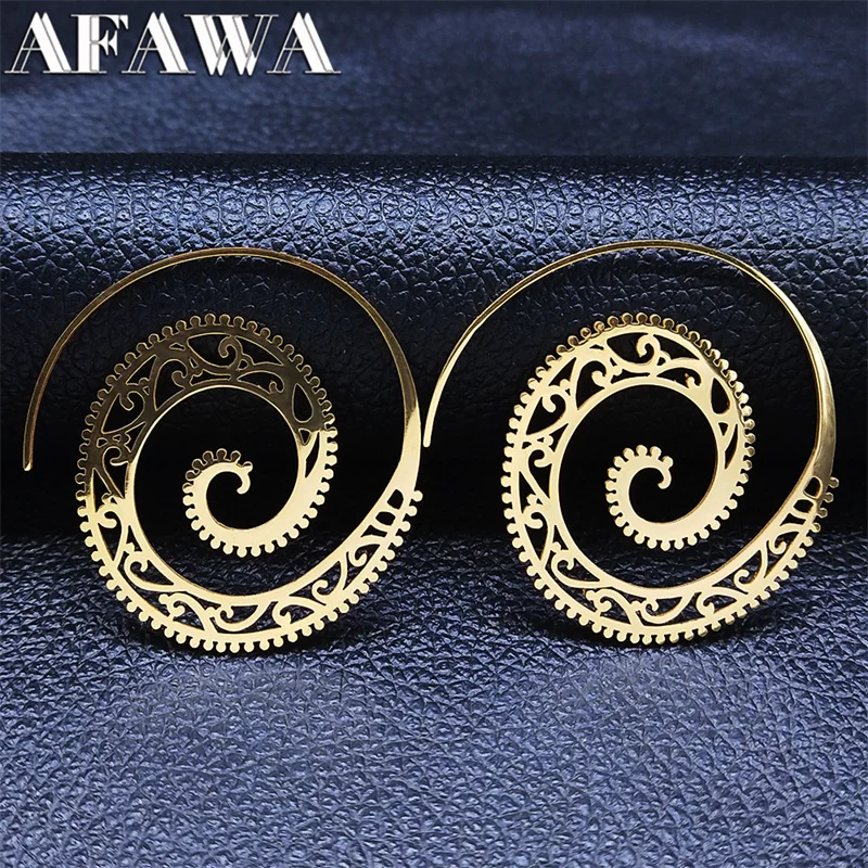 Bohemian Flower Stainless Steel Hoop Earings Women Gold Color Big India Round Earings Jewery pendientes dorados mujer E9339S01
Bohemian Flower Stainless Steel Hoop Earings Women Gold Color Big India Round Earings Jewery pendientes dorados mujer E9339S01