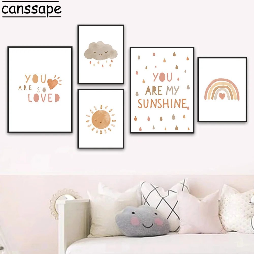Nursery Wall Art Canvas Painting Sun Poster Rainbow Prints Cloud Posters Nordic Wall Paintings Baby Kids Bedroom Decoration
Nursery Wall Art Canvas Painting Sun Poster Rainbow Prints Cloud Posters Nordic Wall Paintings Baby Kids Bedroom Decoration