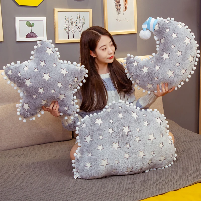 Funny Sky Series Luminous Cloud Moon Star Pillow Soft Plush Toys Sofa Cushion Kawaii Stuffed Toys For Children Kids Girls Gift
Funny Sky Series Luminous Cloud Moon Star Pillow Soft Plush Toys Sofa Cushion Kawaii Stuffed Toys For Children Kids Girls Gift