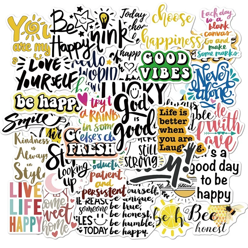 50 PCS English Inspirational Slogan Graffiti Stickers Kids DIY Classic Toy Bike Travel Luggage Guitar Waterproof PVC Decals
50 PCS English Inspirational Slogan Graffiti Stickers Kids DIY Classic Toy Bike Travel Luggage Guitar Waterproof PVC Decals