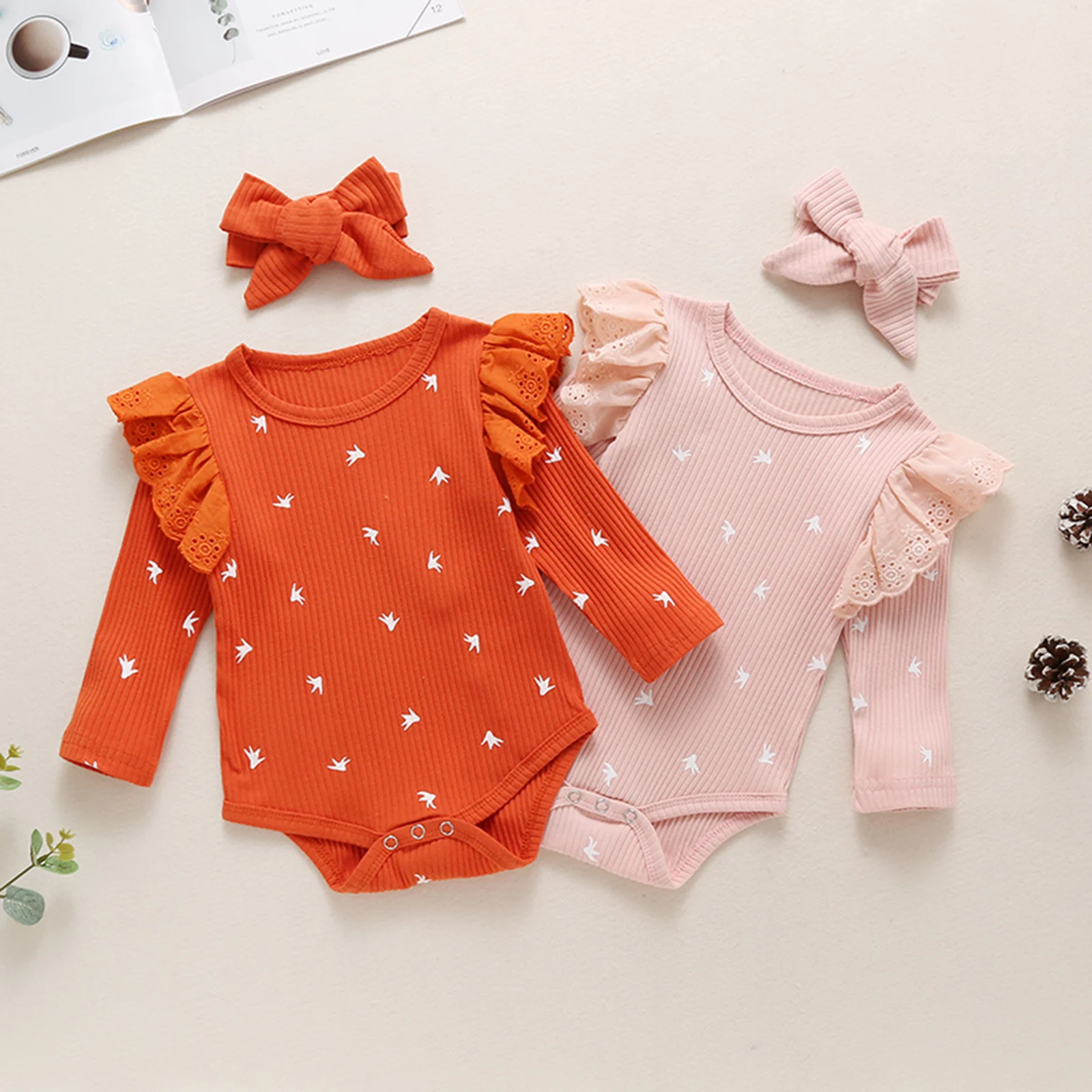 Newborn Baby Girl Clothes Romper Infant Round Neck Long Sleeve Jumpsuit and Headwear Two-piece Suit for Toddler Girls
Newborn Baby Girl Clothes Romper Infant Round Neck Long Sleeve Jumpsuit and Headwear Two-piece Suit for Toddler Girls
