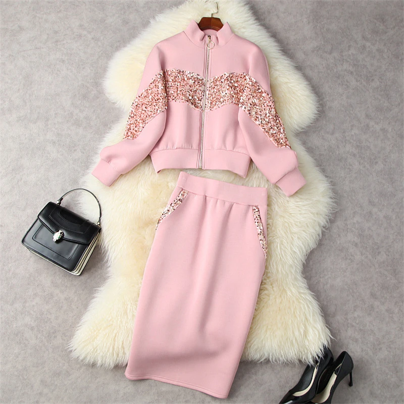 ZJYT Designer Fashion Space Cotton Dress Suit Sequins Hoodies Women Set Skirt 2 Piece Spring Autumn Casual Sporty Outfits Pink
ZJYT Designer Fashion Space Cotton Dress Suit Sequins Hoodies Women Set Skirt 2 Piece Spring Autumn Casual Sporty Outfits Pink