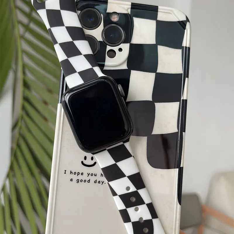 Checkerboard Printing Strap For Apple Watch 7 Band 45mm 44mm 40mm 38mm 42mm 41mm Silicone Wristband bracelet iWatch 3 4 5 se 6 7
Checkerboard Printing Strap For Apple Watch 7 Band 45mm 44mm 40mm 38mm 42mm 41mm Silicone Wristband bracelet iWatch 3 4 5 se 6 7