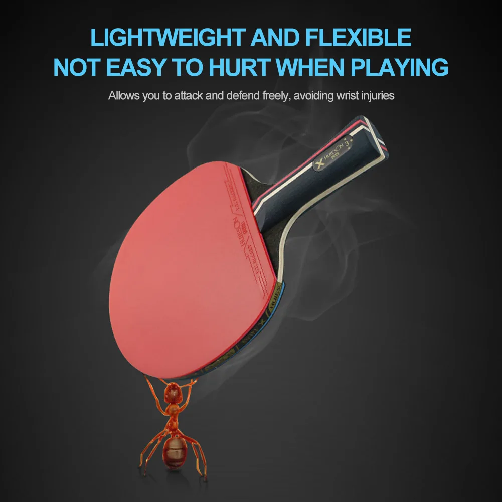 Table Tennis Paddle Rubber Shakehand/Penhold Ping Pong Racket for Beginners and Professional Players
Table Tennis Paddle Rubber Shakehand/Penhold Ping Pong Racket for Beginners and Professional Players