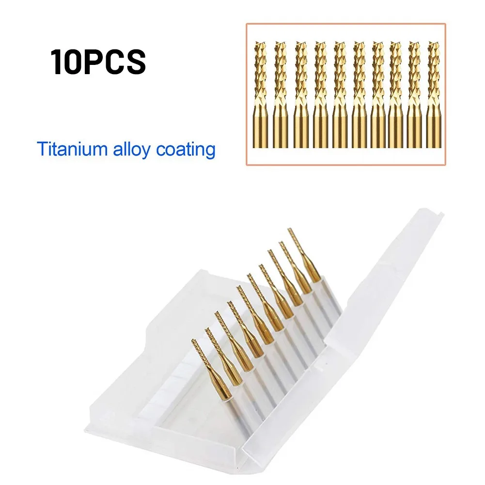 10pcs 2mm Titanium Coat Carbide CNC Router Burrs End Milling Engraving Bits 3.175mm End Mill Engraving Bits
10pcs 2mm Titanium Coat Carbide CNC Router Burrs End Milling Engraving Bits 3.175mm End Mill Engraving Bits