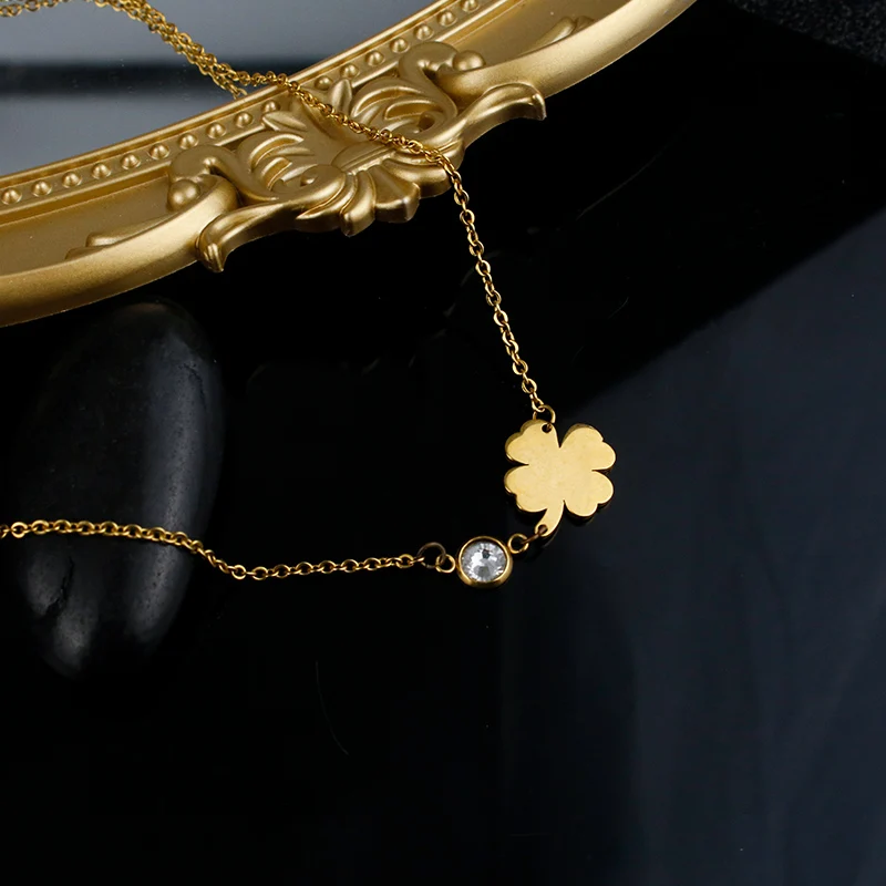 Ladies Four Leaf Clover Pendant Necklace Stainless Steel Quality Fashion Jewelry Jewelry Party Gift For Girlfriend
Ladies Four Leaf Clover Pendant Necklace Stainless Steel Quality Fashion Jewelry Jewelry Party Gift For Girlfriend