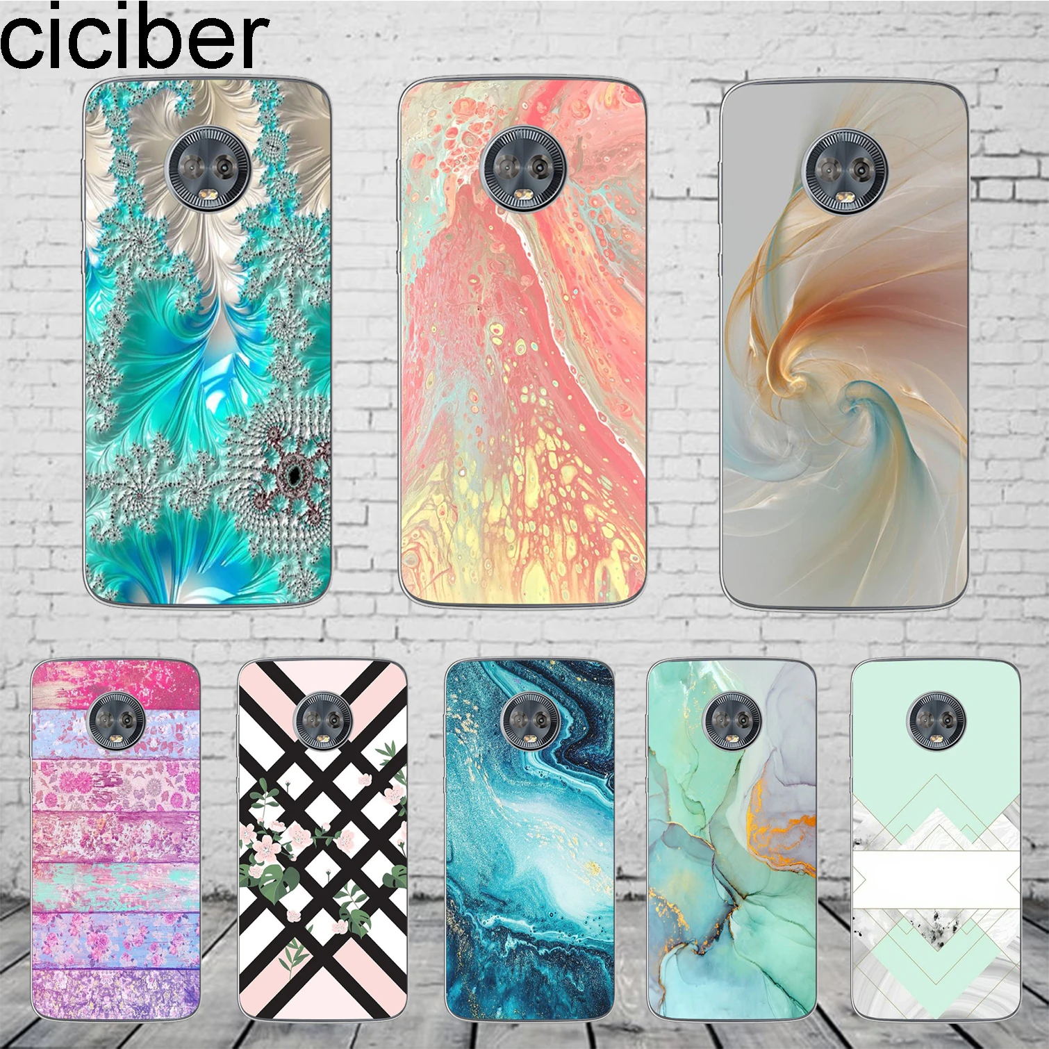 Модный мраморный чехол ciciber для Motorola Moto ONE C Z2 Z3 G5 G4 G5S G6 P30 E3 E4 E5 Plus Play Power X4 M мягкий