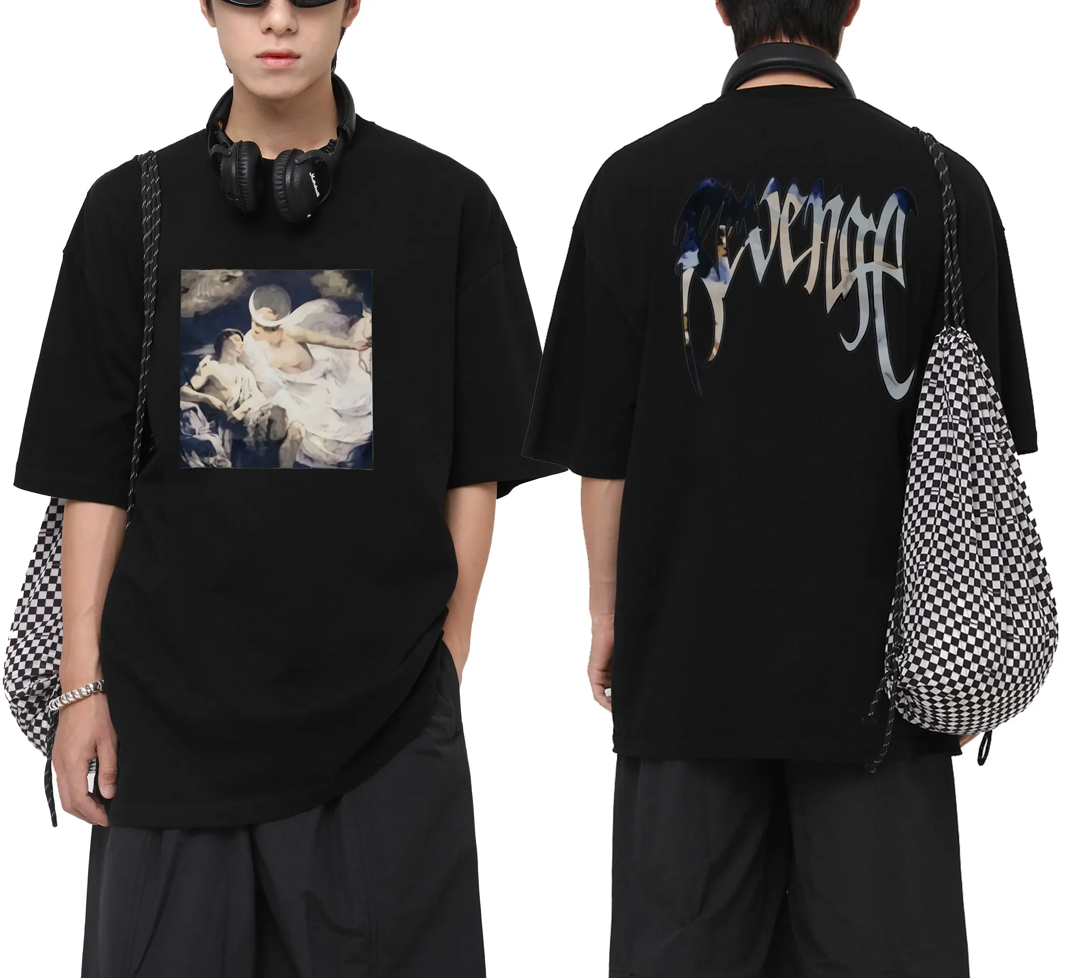 

2021 New Rapper XXXtentacion Revenge T-shirt Men Women Korean Trend Tees Hip Hop Tshirt Tops Dragon Bone Skeleton Print T Shirts