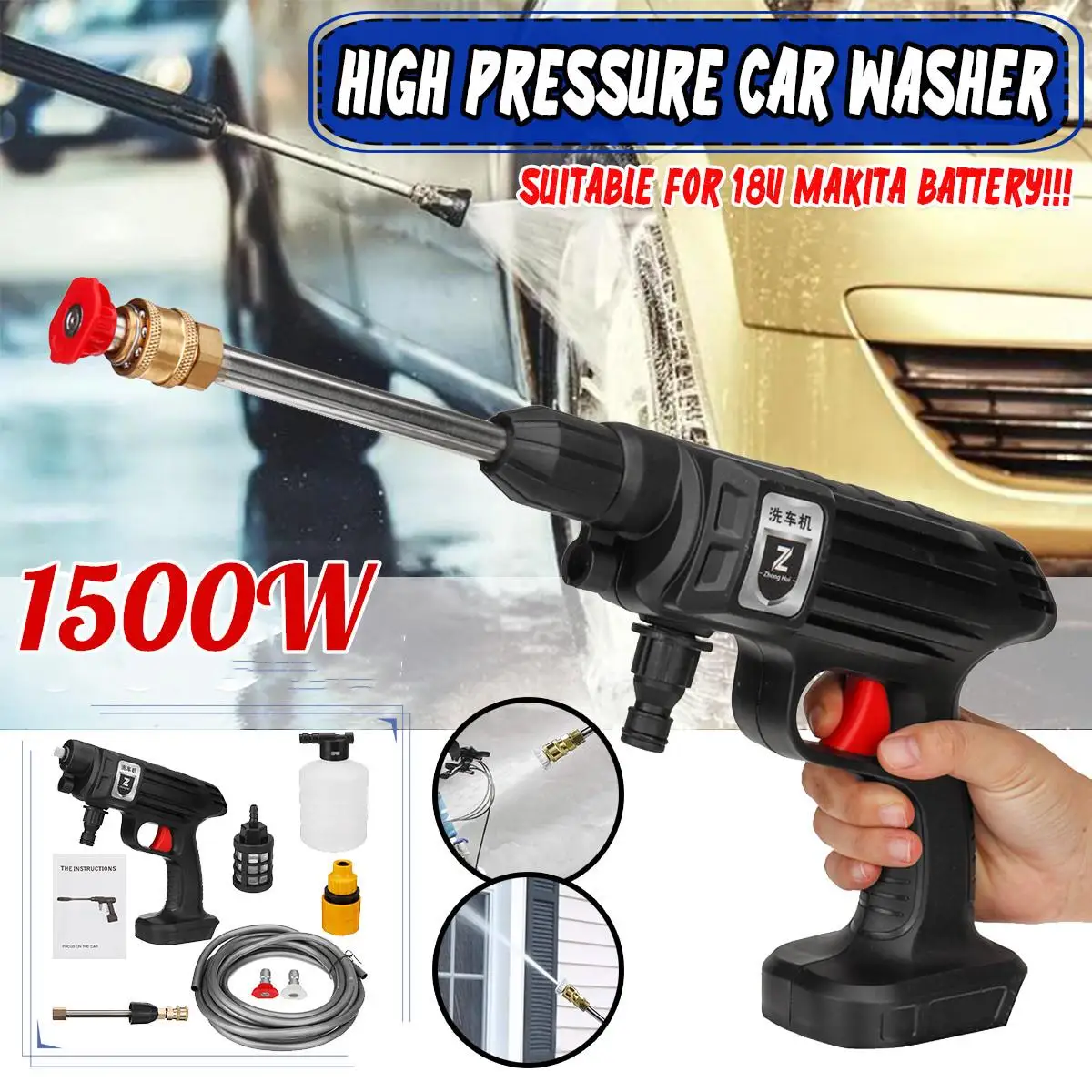 Cordless High Pressure Car Washer Spray Water Gun Portable Car Wash Pressure Cleaner Cleaning Machine For Makita 18V Battery
Cordless High Pressure Car Washer Spray Water Gun Portable Car Wash Pressure Cleaner Cleaning Machine For Makita 18V Battery