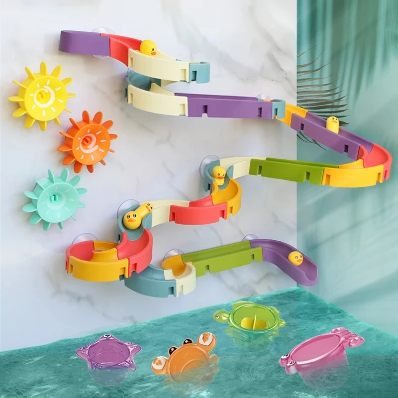 DIY Marble Race Run Assembling Track Bathroom Bathtub Kids Play Water Spray Toy Baby Bath Toys Set Stacking Cups For Children
DIY Marble Race Run Assembling Track Bathroom Bathtub Kids Play Water Spray Toy Baby Bath Toys Set Stacking Cups For Children