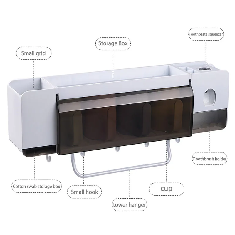 Toothbrush Holder Case Automatic Toothpaste Dispenser Squeezer Bathroom Storage Box Bathroom Accessories Sets
Toothbrush Holder Case Automatic Toothpaste Dispenser Squeezer Bathroom Storage Box Bathroom Accessories Sets