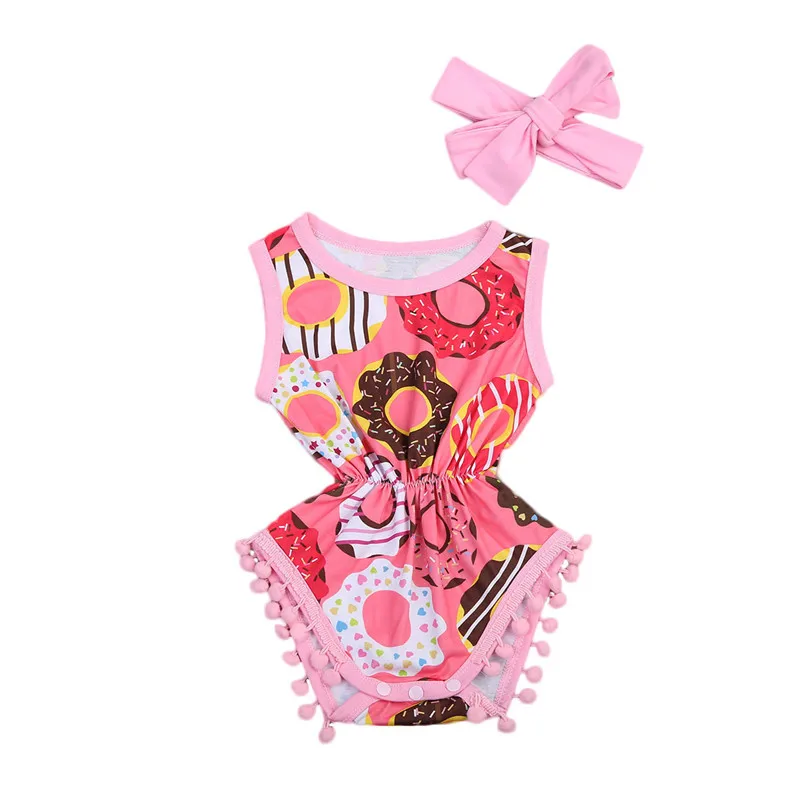 Summer Newborn Infant Baby Girl Donuts Romper Sleeveless Tassel Jumpsuit Girls Clothes Outfit Sunsuit 2pc Set
Summer Newborn Infant Baby Girl Donuts Romper Sleeveless Tassel Jumpsuit Girls Clothes Outfit Sunsuit 2pc Set