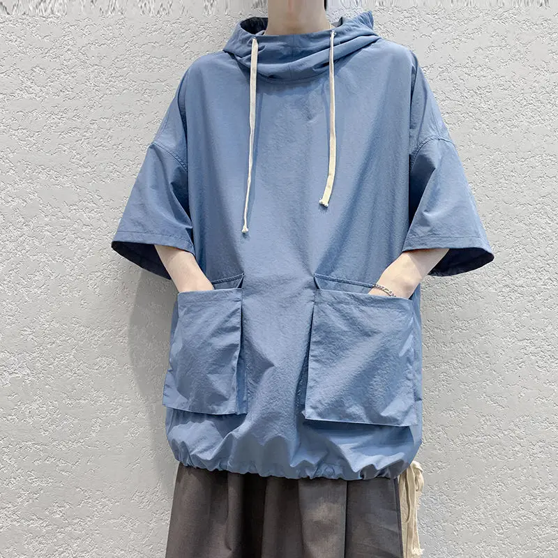 Летняя футболка с капюшоном, Мужская модная повседневная Уличная одежда футболка с карманами, Мужская свободная футболка с короткими рукав...
Летняя футболка с капюшоном, Мужская модная повседневная Уличная одежда футболка с карманами, Мужская свободная футболка с короткими рукав...