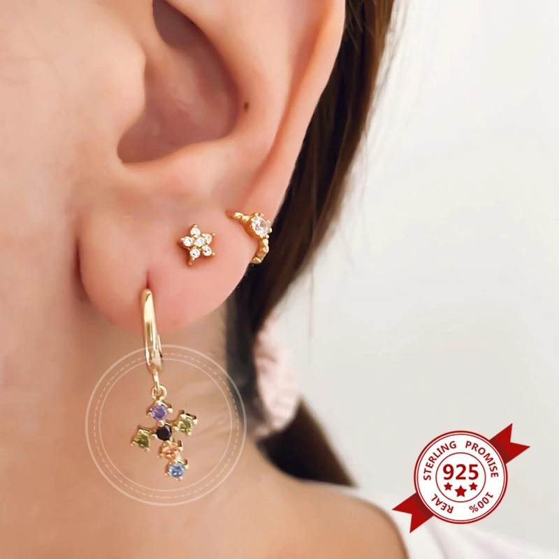 Hotsale Huggie Earings For Women 925 Sterling Silver Colorful Cross Rectangle Zircon Crystal Hoop Earings Pendiente Plata 925 X6
Hotsale Huggie Earings For Women 925 Sterling Silver Colorful Cross Rectangle Zircon Crystal Hoop Earings Pendiente Plata 925 X6