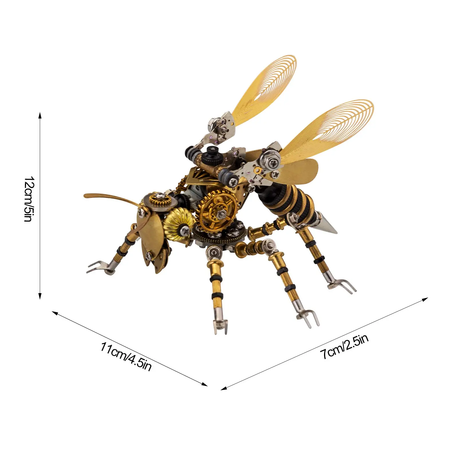 300 шт. + 3D Сборная механическая модель насекомого в стиле стимпанк “Оса” с набором для сборки и осветительной базой в подарок для детей.