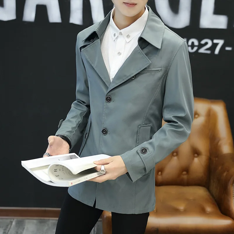 New autumn jacket, young men's slim, long coat fashion 
New autumn jacket, young men's slim, long coat fashion