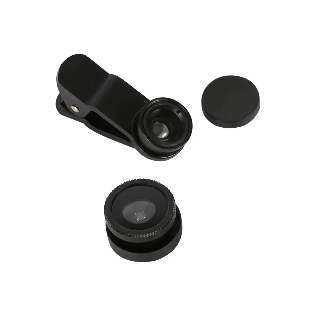 

3-in-1 Wide Angle Mobile Phone Lenses Macro Fisheye Lens Camera Kits with Clip 0.67x for iPhone Samsung All Cell Phones