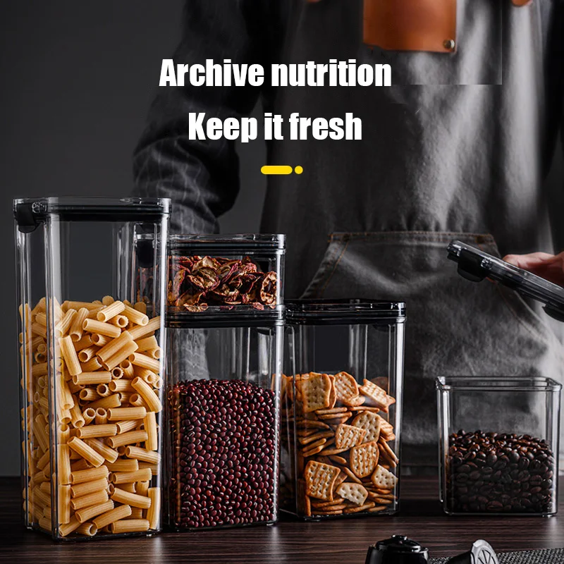 Sealed transparent kitchen refrigerator storage plastic grain storage box square food nut snack storage tank
Sealed transparent kitchen refrigerator storage plastic grain storage box square food nut snack storage tank