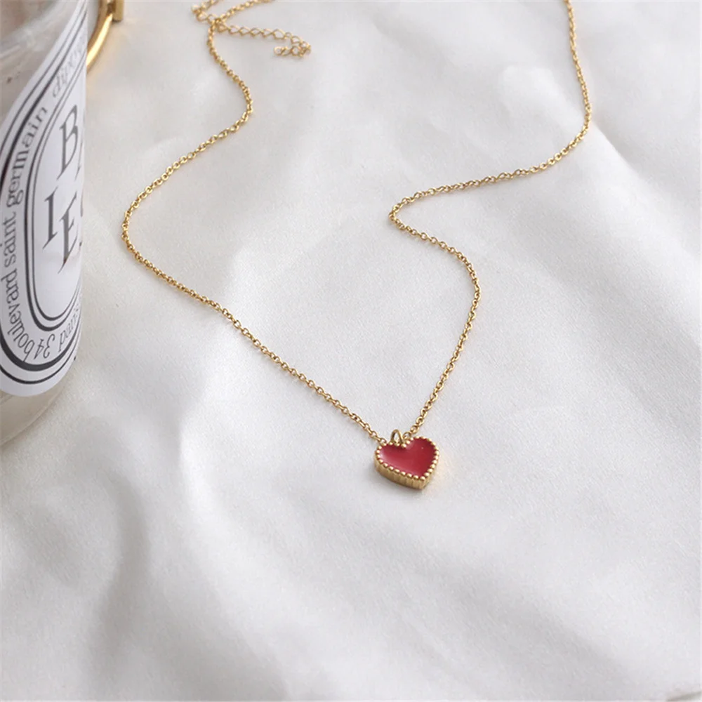 Necklace Little Red Heart Pendant Necklace Girl Love Heart Pendant Titanium Steel Clavicle Chain
Necklace Little Red Heart Pendant Necklace Girl Love Heart Pendant Titanium Steel Clavicle Chain