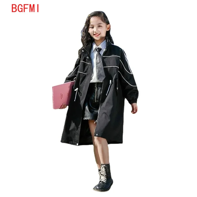 130-170cm Autumn Girls zipper long Trench Coats Clothes British Style Children's Windbreaker Jacket Teenagers Kids Tops Costumes
130-170cm Autumn Girls zipper long Trench Coats Clothes British Style Children's Windbreaker Jacket Teenagers Kids Tops Costumes