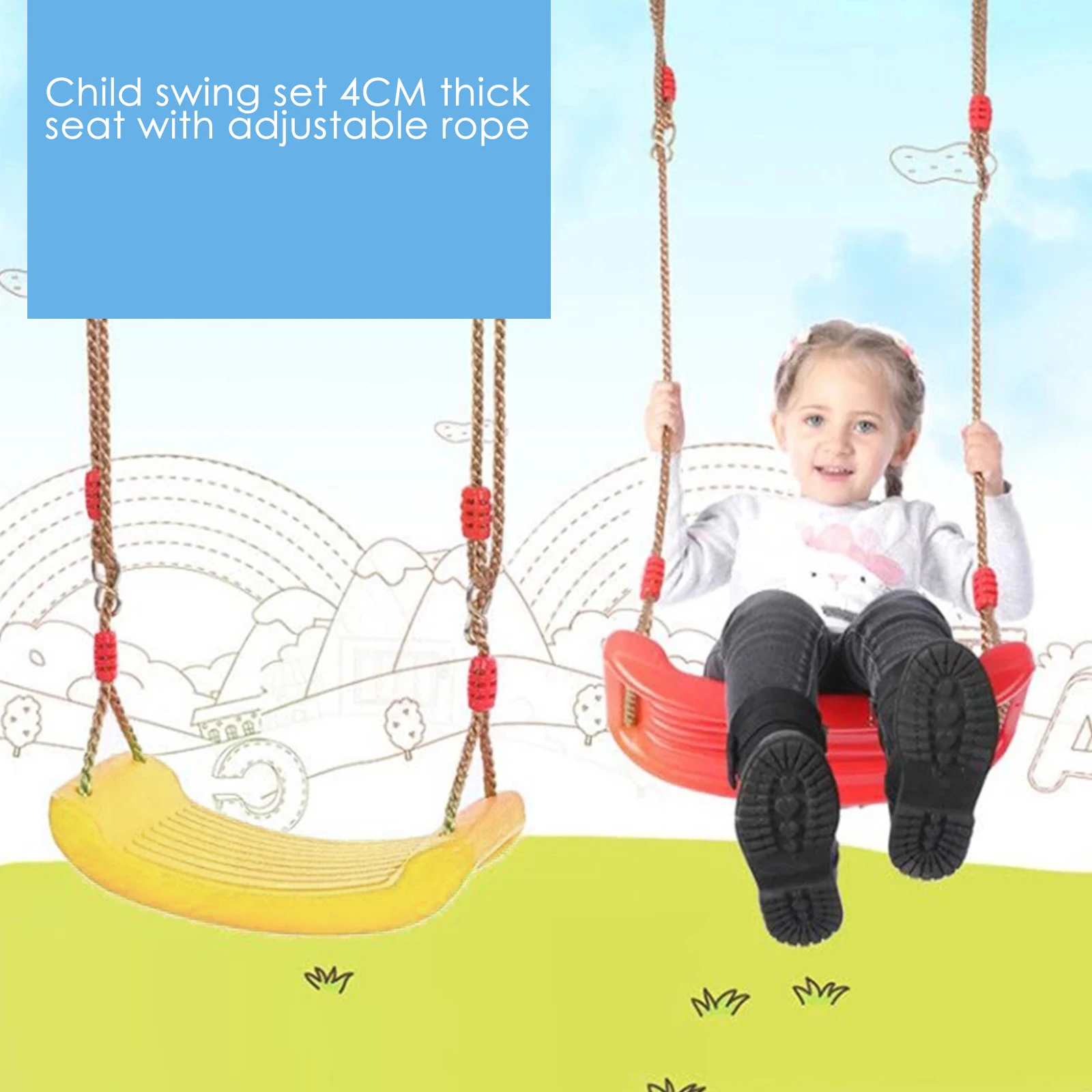 Child Swing Set 4CM Kids Hanging Seat Toys With Height Adjustable Ropes Indoor Outdoor Toys Rainbow Curved Board Swing Chair
Child Swing Set 4CM Kids Hanging Seat Toys With Height Adjustable Ropes Indoor Outdoor Toys Rainbow Curved Board Swing Chair