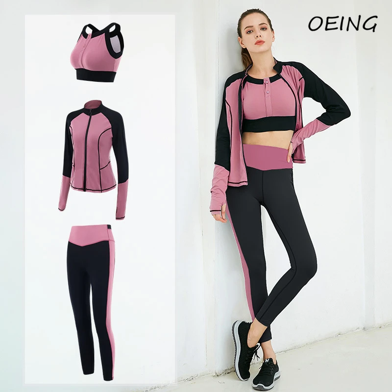 Womens Yoga 3 Piece Sets Patchwork Fashion Sport Clothes High Jacket Tights Jogging Suits
Womens Yoga 3 Piece Sets Patchwork Fashion Sport Clothes High Jacket Tights Jogging Suits