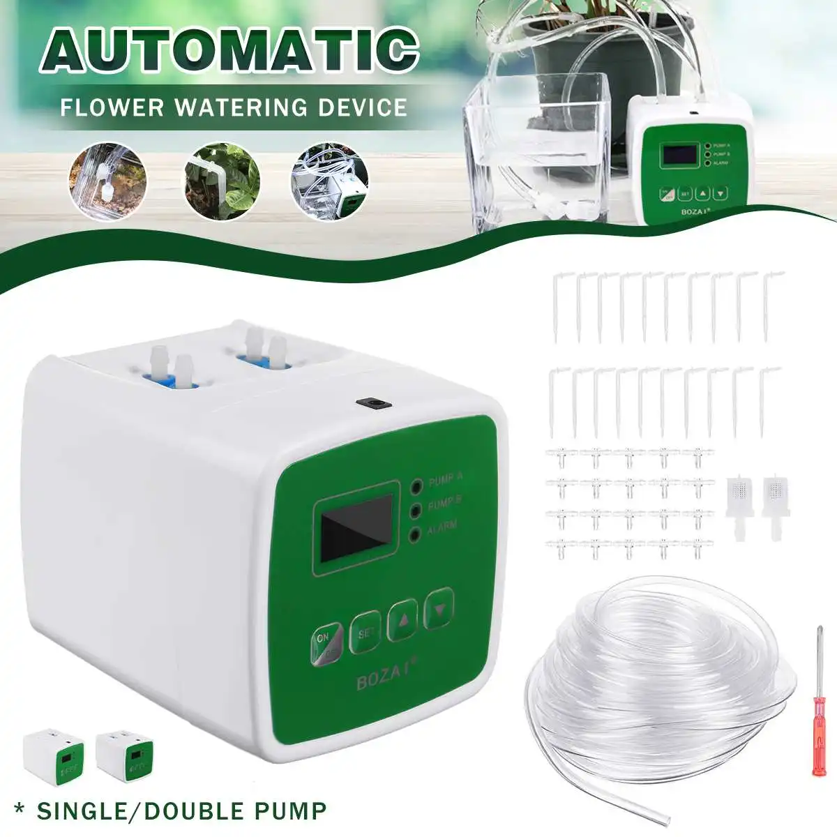 New Double Pump Garden Automatic Watering System Intelligent Drip Irrigation Flowers Plants Home Sprinkler Kit 10/15/20 Head
New Double Pump Garden Automatic Watering System Intelligent Drip Irrigation Flowers Plants Home Sprinkler Kit 10/15/20 Head