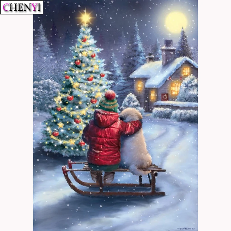 CHENYI Diy Diamond Painting Snow House Cross Stitch Kits Crystal Rhinestone Mosaic Diamond Embroidery Christmas Tree Decoration
CHENYI Diy Diamond Painting Snow House Cross Stitch Kits Crystal Rhinestone Mosaic Diamond Embroidery Christmas Tree Decoration