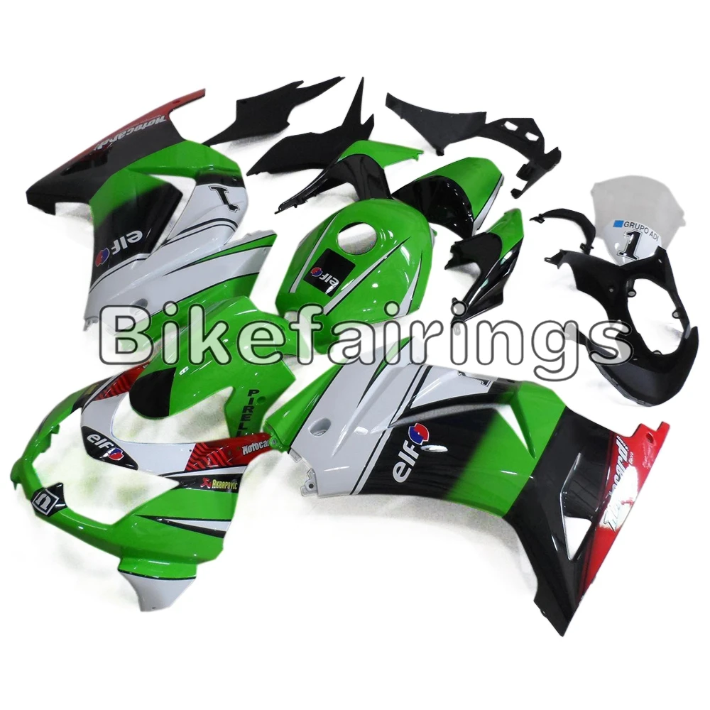 Комплект обтекателей зеленых белых черных для Kawasaki 2008 2009 2010 2011 2012 индивидуальные