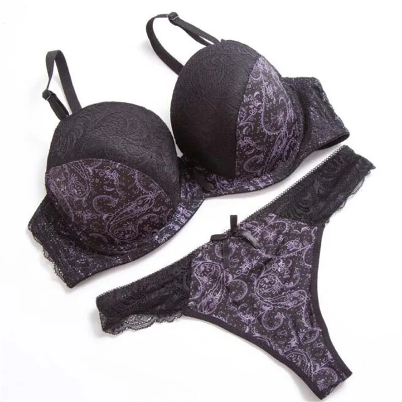 Sexy Thong Lace Push Up Bra Set Lingerie Women Underwear Sets Intimates Embroidery Floral Black White Big Size Bra Brief Sets
Sexy Thong Lace Push Up Bra Set Lingerie Women Underwear Sets Intimates Embroidery Floral Black White Big Size Bra Brief Sets