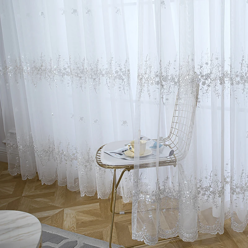 Luxury Pearls Lace Curtain for Princess Room Embroidery Voile Drape Mesh Fabric Floral Sheer Curtain Living Room Window S318#D
Luxury Pearls Lace Curtain for Princess Room Embroidery Voile Drape Mesh Fabric Floral Sheer Curtain Living Room Window S318#D