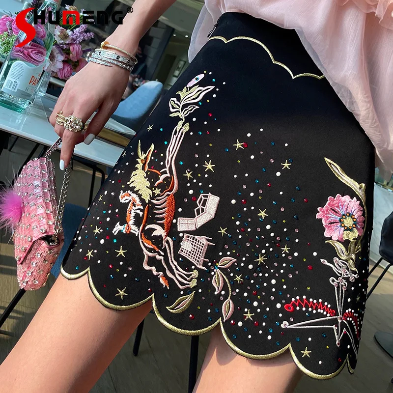 Vintage Lolita Gorgeous Color Diamond Exquisite 3D Embroidery Handmade Beading Lace Mini Skirt Female Gothic Bridal Short Skirts
Vintage Lolita Gorgeous Color Diamond Exquisite 3D Embroidery Handmade Beading Lace Mini Skirt Female Gothic Bridal Short Skirts