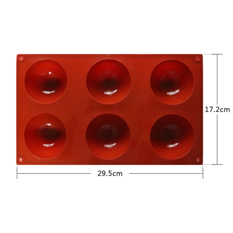 6Hole Half Ball Sphere Silicone Mold Cake Mould For DIY Chocolate Dessert Decorating Muffin Cookie Jelly Dome Mousse Baking Tool
6Hole Half Ball Sphere Silicone Mold Cake Mould For DIY Chocolate Dessert Decorating Muffin Cookie Jelly Dome Mousse Baking Tool