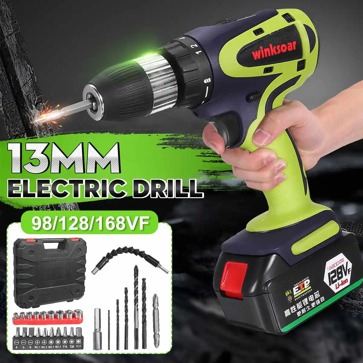 Brushless Electric Screwdriver Drill 28V 19800mah Lithium Battery Driver Power Tools 13MM 18+1Torque Mini Impact Cordless Drill
Brushless Electric Screwdriver Drill 28V 19800mah Lithium Battery Driver Power Tools 13MM 18+1Torque Mini Impact Cordless Drill