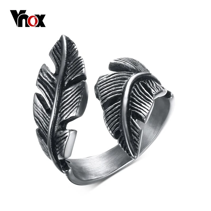 Vnox Vintage Feather Ring Men Jewelry Stainless Steel Biker Style Hand Polishing US Size 7 8 9 10 11 12
Vnox Vintage Feather Ring Men Jewelry Stainless Steel Biker Style Hand Polishing US Size 7 8 9 10 11 12