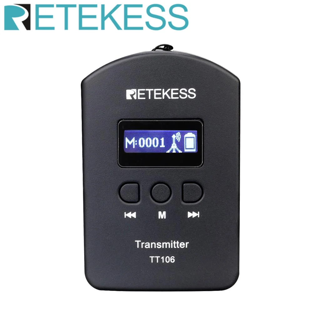 

Retekess TT106 UHF Professional Ears Hanging Wireless Transmitter Tour Guide System Traveling Museum Simultaneous Interpretation