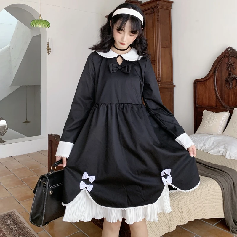 Sweet Cute Lolita One Piece Basic Dress Women Japanese Girl Vintage Ruffle Folds Long Sleeve Op Palace Tea Party Lolita Dresses
Sweet Cute Lolita One Piece Basic Dress Women Japanese Girl Vintage Ruffle Folds Long Sleeve Op Palace Tea Party Lolita Dresses