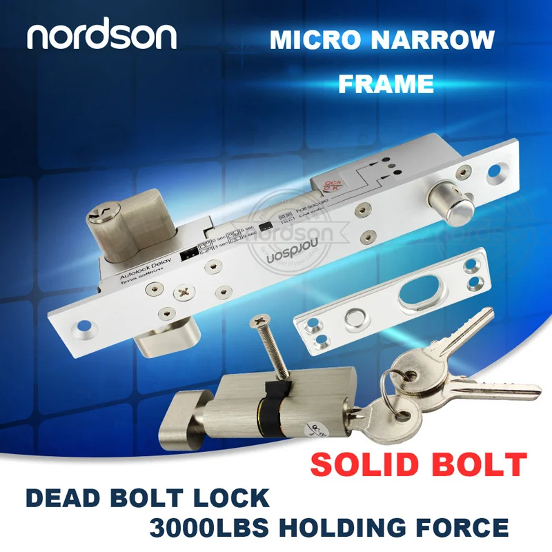 Nordson Origina Aluminum Fail-secure&Fail-safe Electic Dead Bolt Door Lock For Narrow Frame With Mechanical Key Auto Time Delay
Nordson Origina Aluminum Fail-secure&Fail-safe Electic Dead Bolt Door Lock For Narrow Frame With Mechanical Key Auto Time Delay