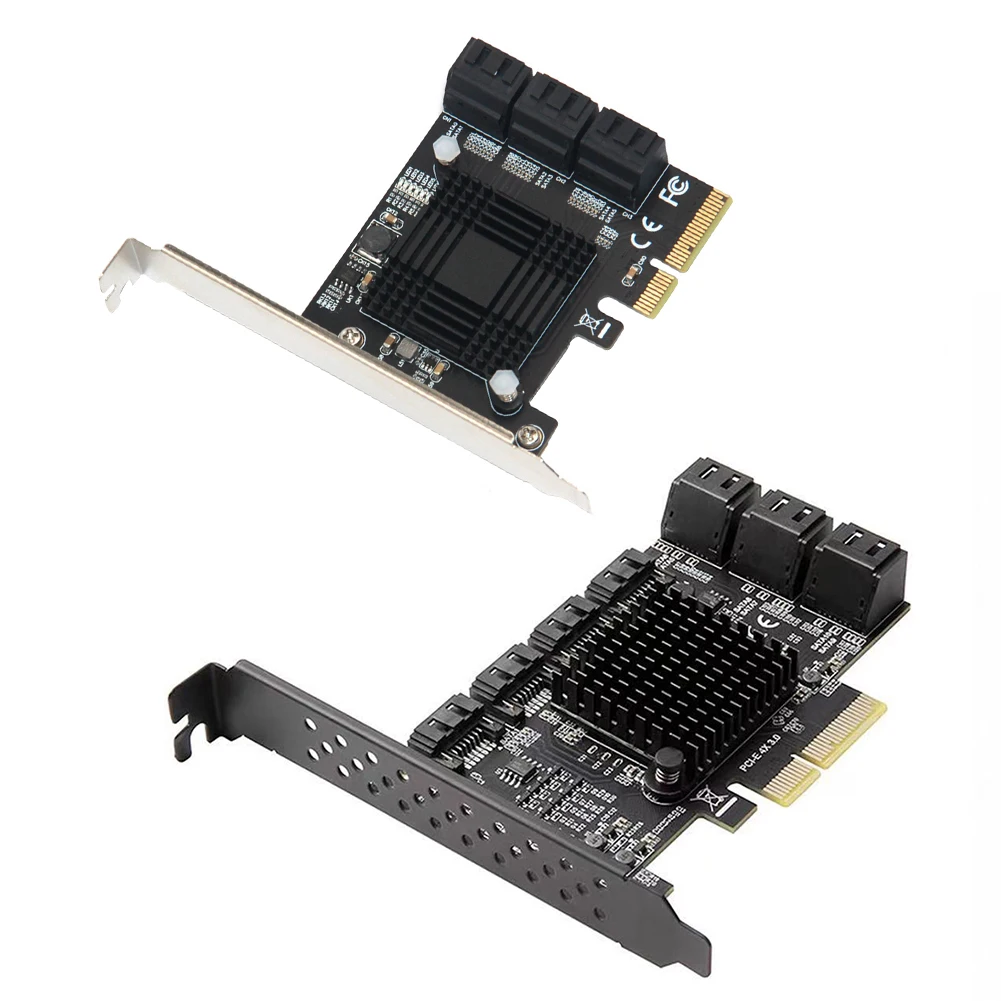 

Адаптер для твердотельных жестких дисков SATA PCIE, 6/10 портов, PCIE X4 X8 X16 на SATA 3,0, 6 Гбит/с