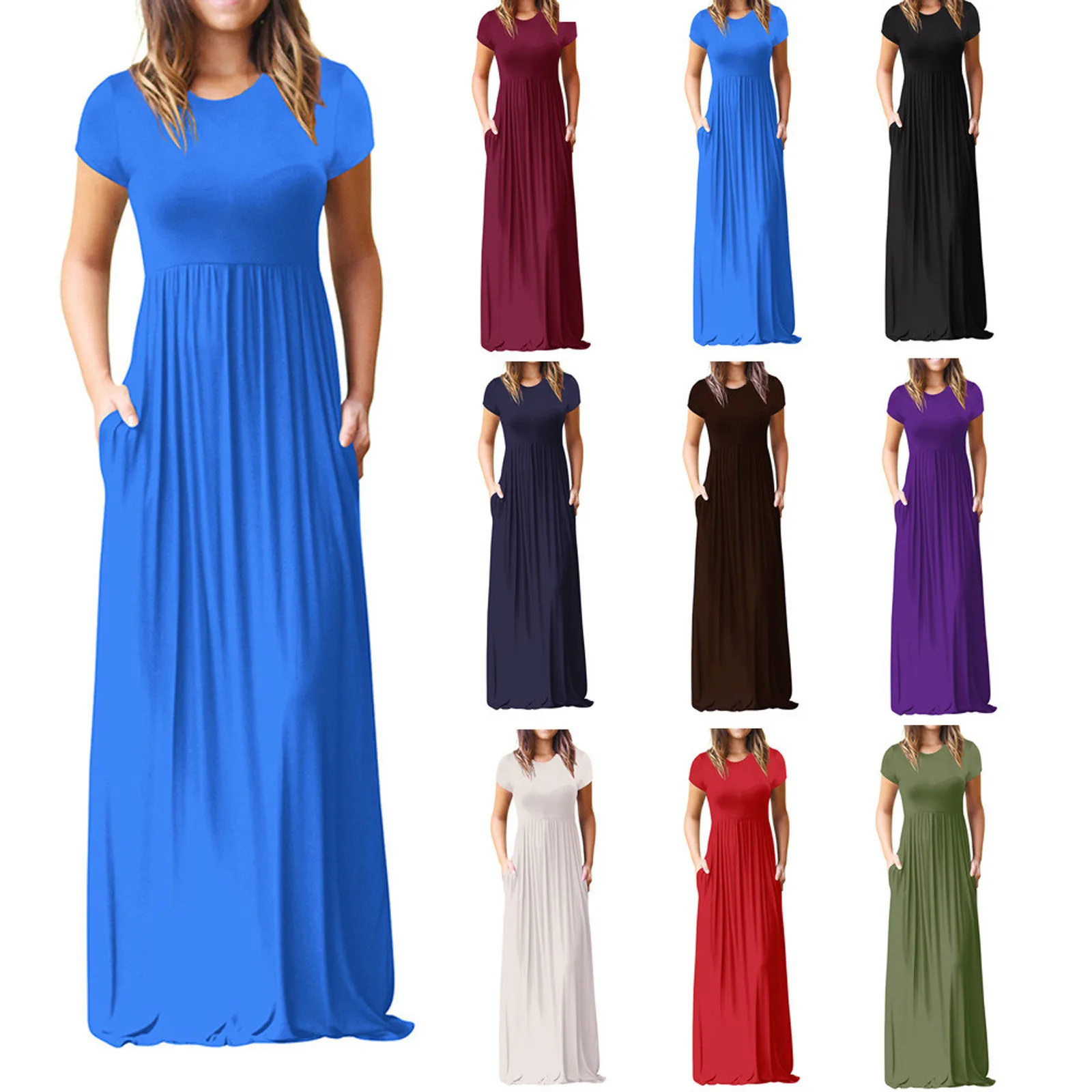 Women Fashion O-Neck Gradient Print Short Sleeve Spaghetti Maxi Dress Ladies casual fashion print maxi dress Party Dress
Women Fashion O-Neck Gradient Print Short Sleeve Spaghetti Maxi Dress Ladies casual fashion print maxi dress Party Dress