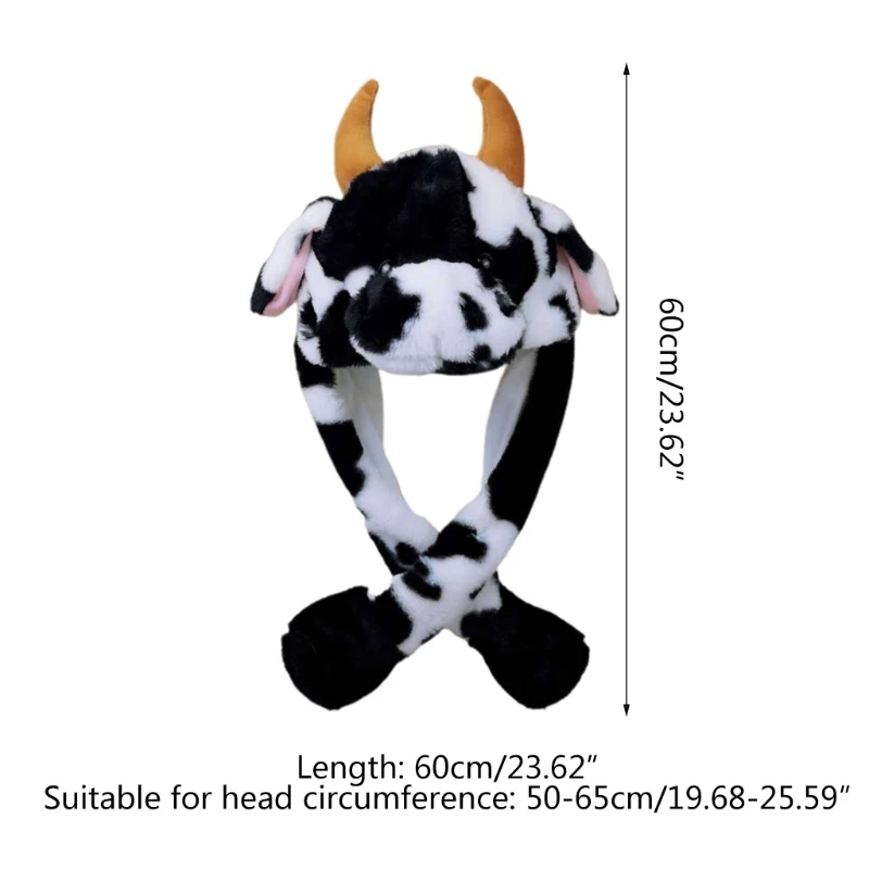Adult Kids Light Up Plush Animal Hat with Moving Jumping Ears Multicolor Cartoon Milk Cow LED Glowing Earflap Cap Stuffed Toys
Adult Kids Light Up Plush Animal Hat with Moving Jumping Ears Multicolor Cartoon Milk Cow LED Glowing Earflap Cap Stuffed Toys