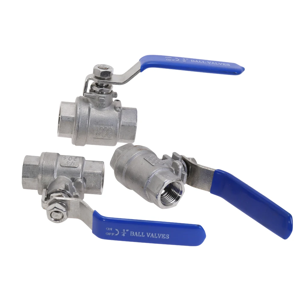 Female Stainless Steel SS304 2 Piece Full Port Ball Valve with Vinyl Handle Thread Valves Max 1000psi ON-OFF
Female Stainless Steel SS304 2 Piece Full Port Ball Valve with Vinyl Handle Thread Valves Max 1000psi ON-OFF