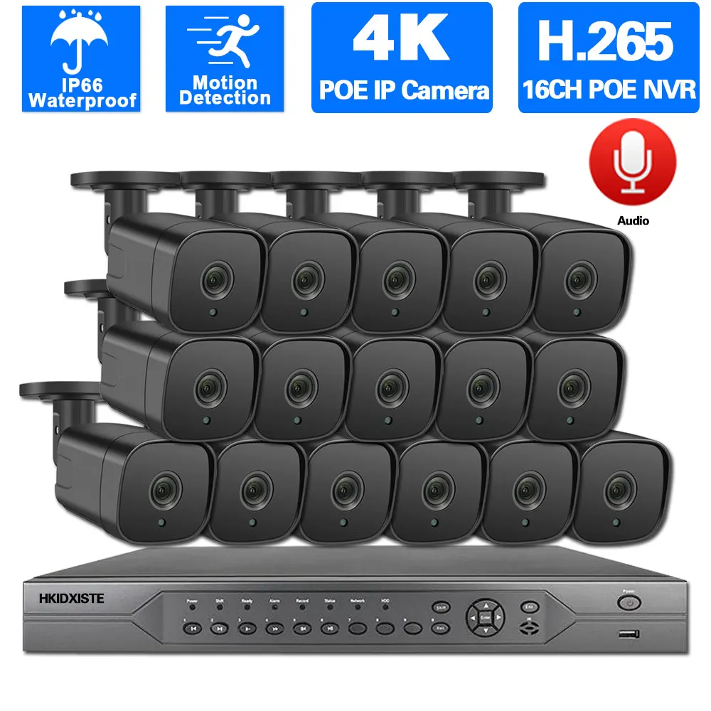 16-канальная система видеонаблюдения 4K POE NVR Kit, 16-канальная наружная водонепроницаемая система управления аудиосистемой CCTV, 8-мегапиксельная...
16-канальная система видеонаблюдения 4K POE NVR Kit, 16-канальная наружная водонепроницаемая система управления аудиосистемой CCTV, 8-мегапиксельная...
