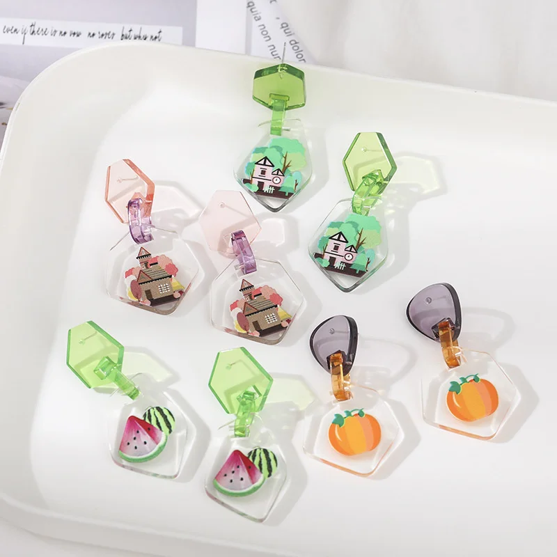 Trendy Fashion Creative Geometric Design Acrylic Earrings Simple Personality Cartoon Pattern Women's Party Accessories
Trendy Fashion Creative Geometric Design Acrylic Earrings Simple Personality Cartoon Pattern Women's Party Accessories