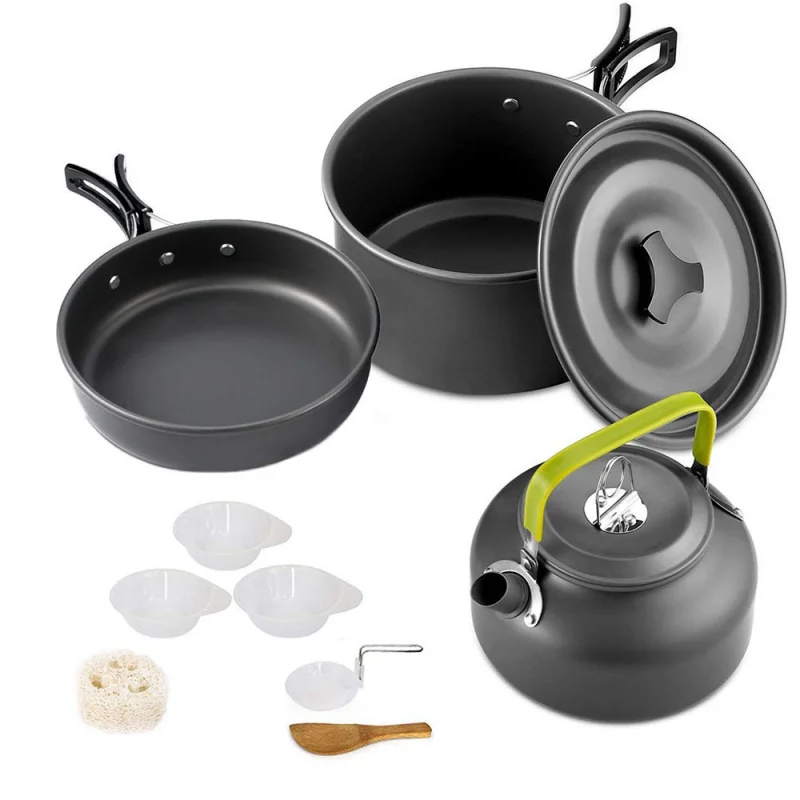 Outdoor Camping Cookware Set Aluminum Nonstick Portable Tableware Kettle Pot Cook Set Cooking Pan Bowl for Hiking Picnic Tourist
Outdoor Camping Cookware Set Aluminum Nonstick Portable Tableware Kettle Pot Cook Set Cooking Pan Bowl for Hiking Picnic Tourist
